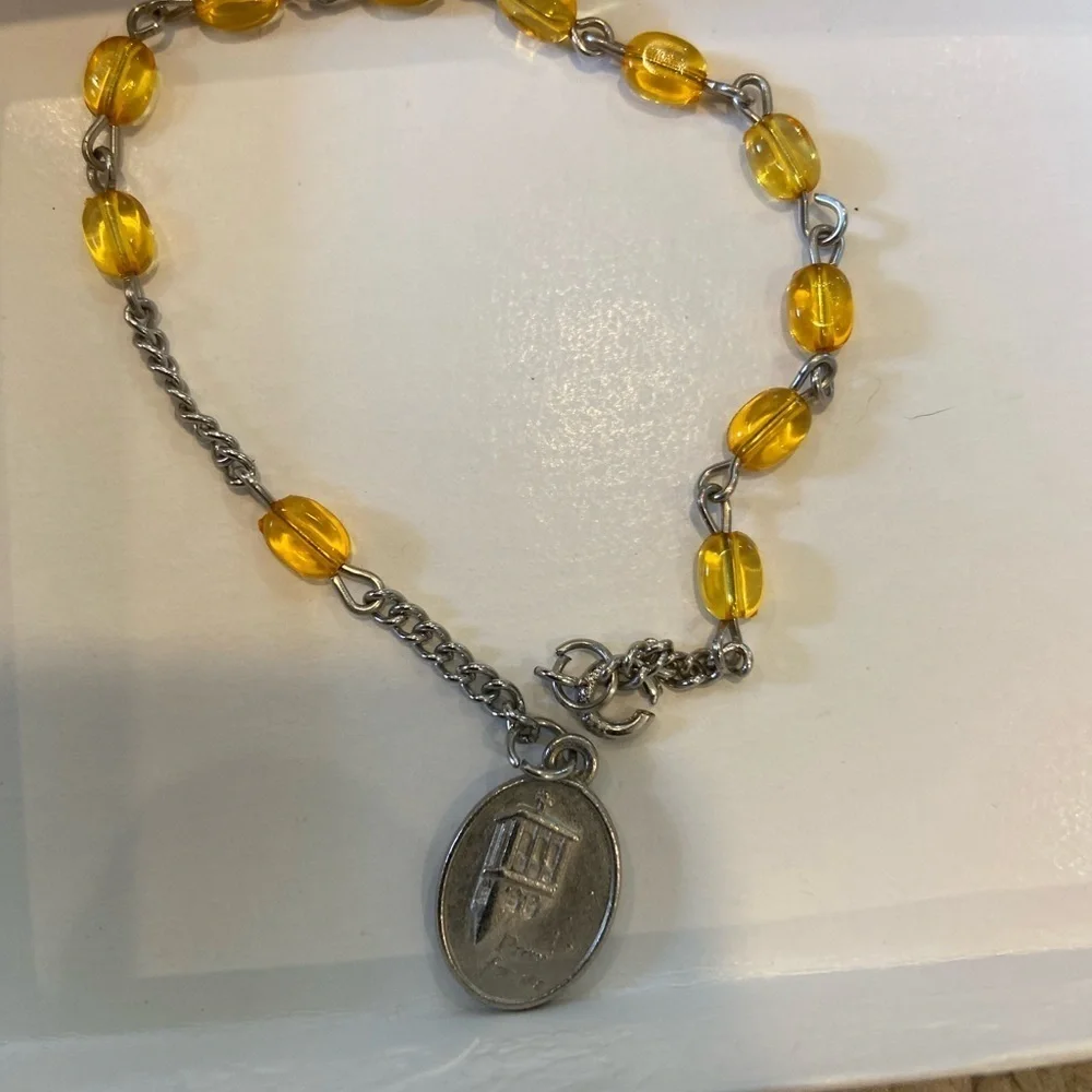 Pocket Prayer Beads Bracelet with Silver Chain